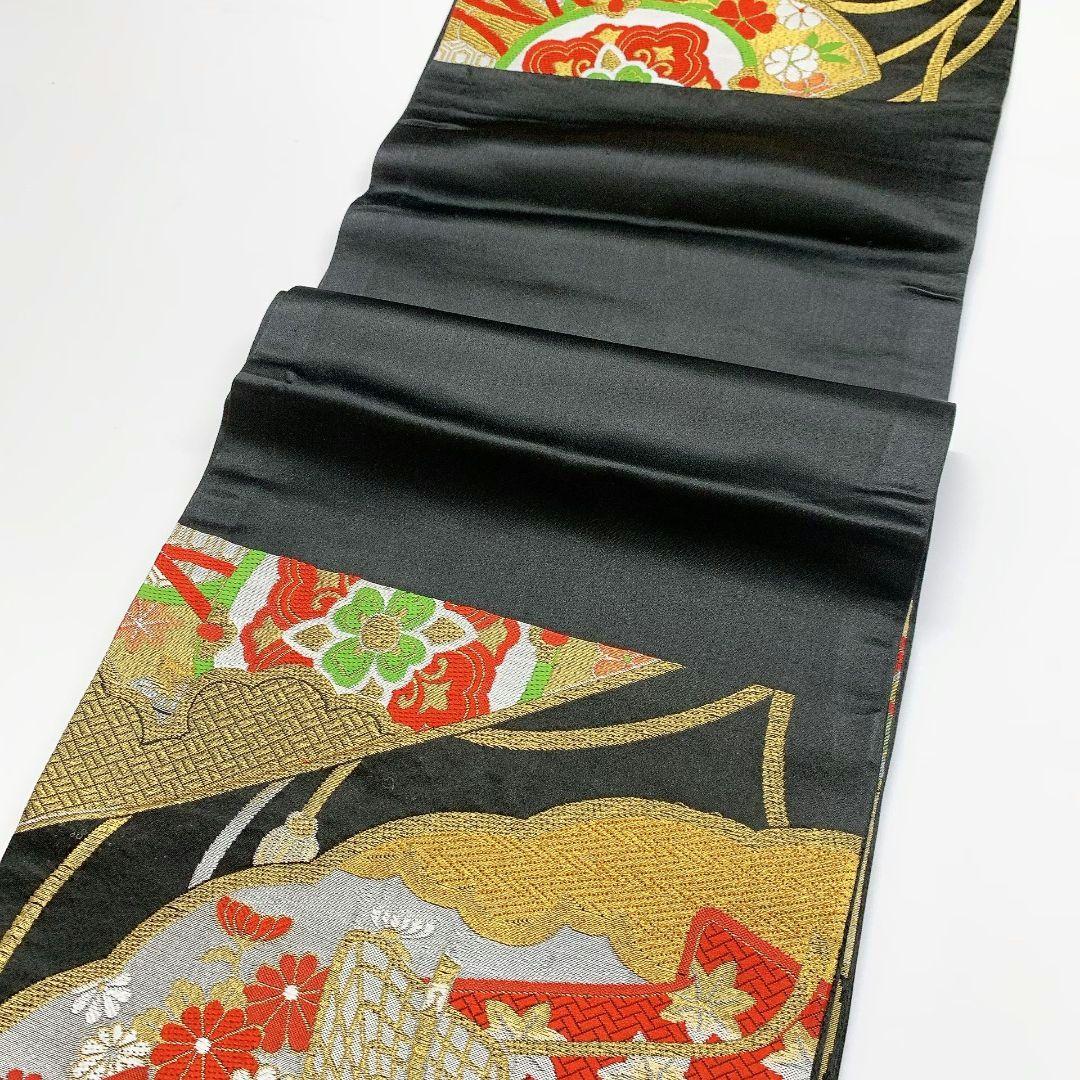 3792# Japanese Vintage Fukuro Obi Belt Kimono Fabric Silk Traditional Untailored