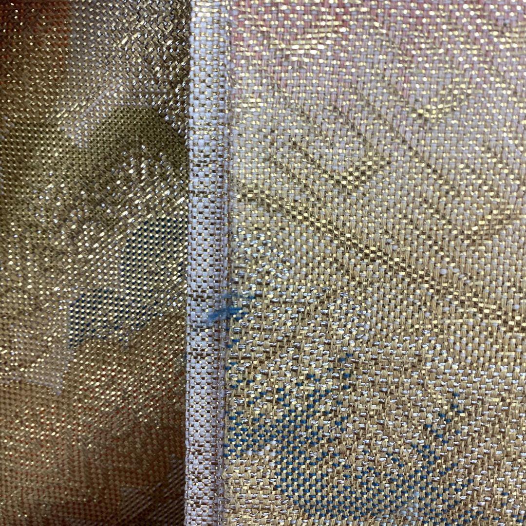 4926# Japanese Vintage Fukuro Obi Belt Kimono Fabric Silk Traditional Gold