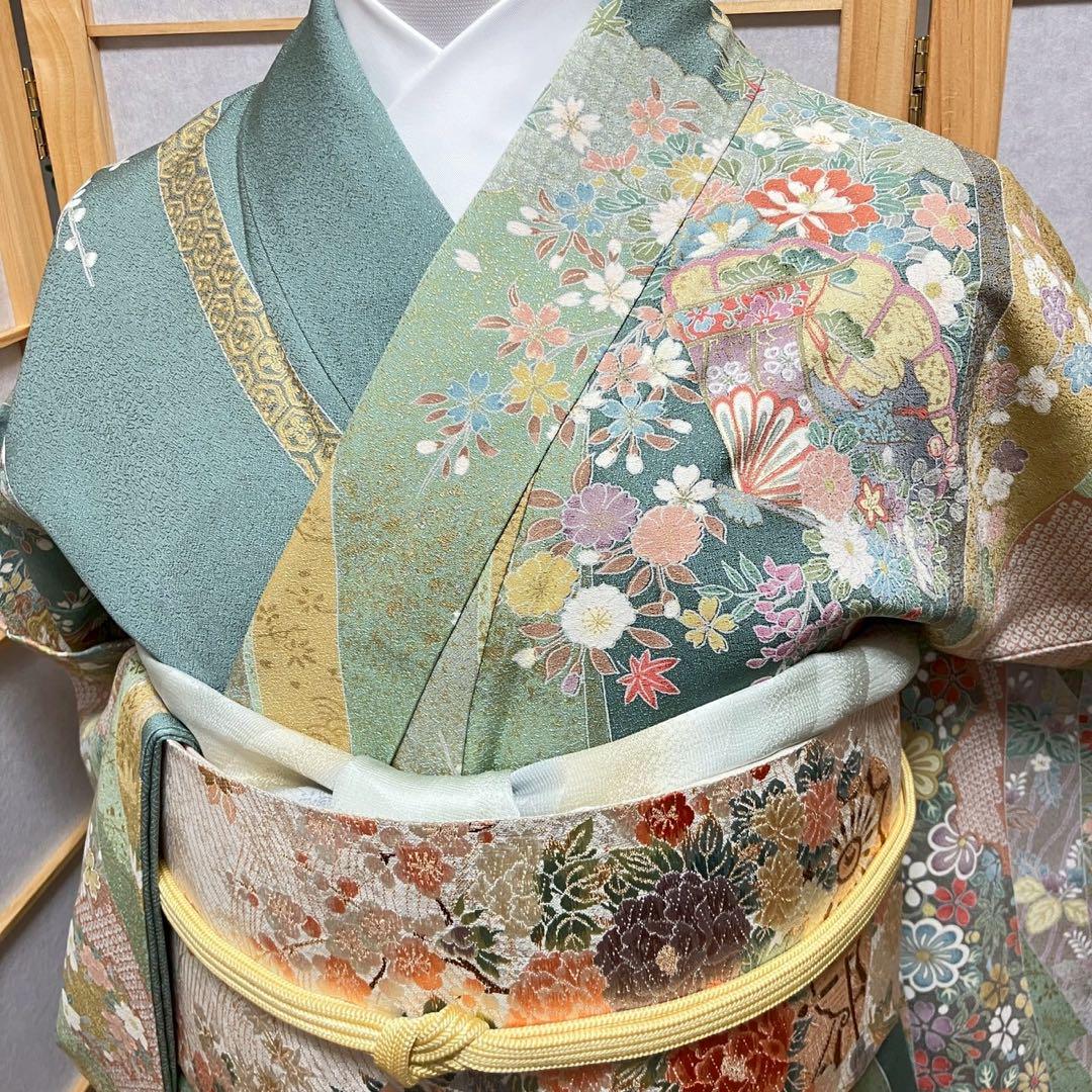 4405# Japanese Kimono Vintage Womens Silk Fabric Robe Kimono only sold