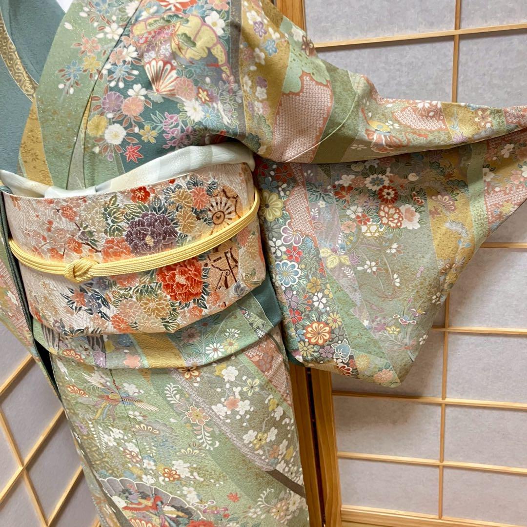 4405# Japanese Kimono Vintage Womens Silk Fabric Robe Kimono only sold
