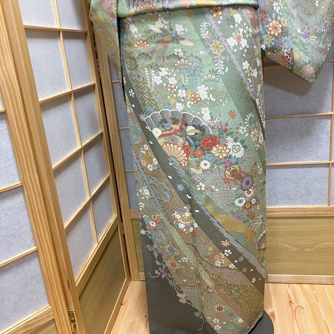4405# Japanese Kimono Vintage Womens Silk Fabric Robe Kimono only sold