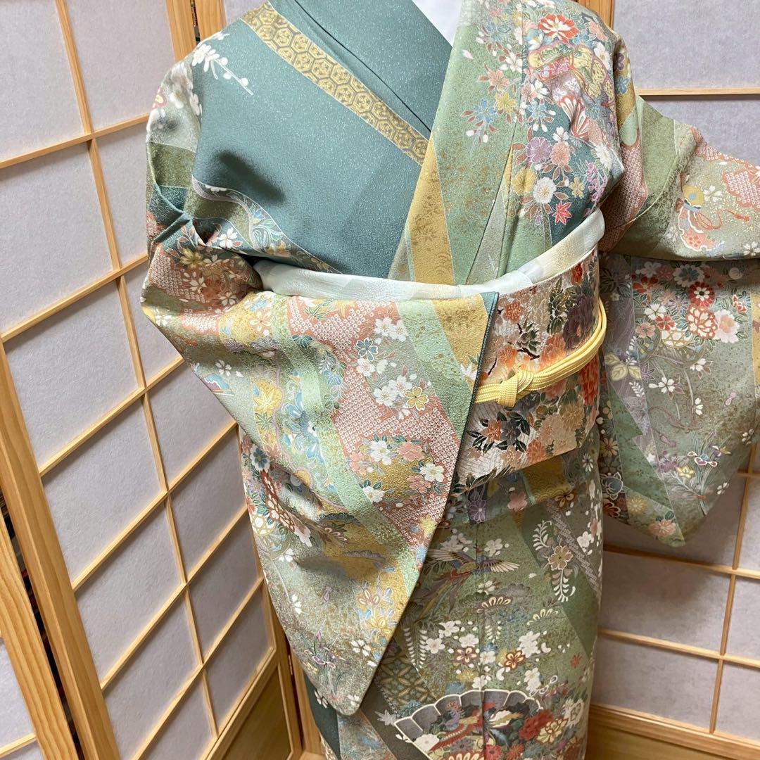 4405# Japanese Kimono Vintage Womens Silk Fabric Robe Kimono only sold