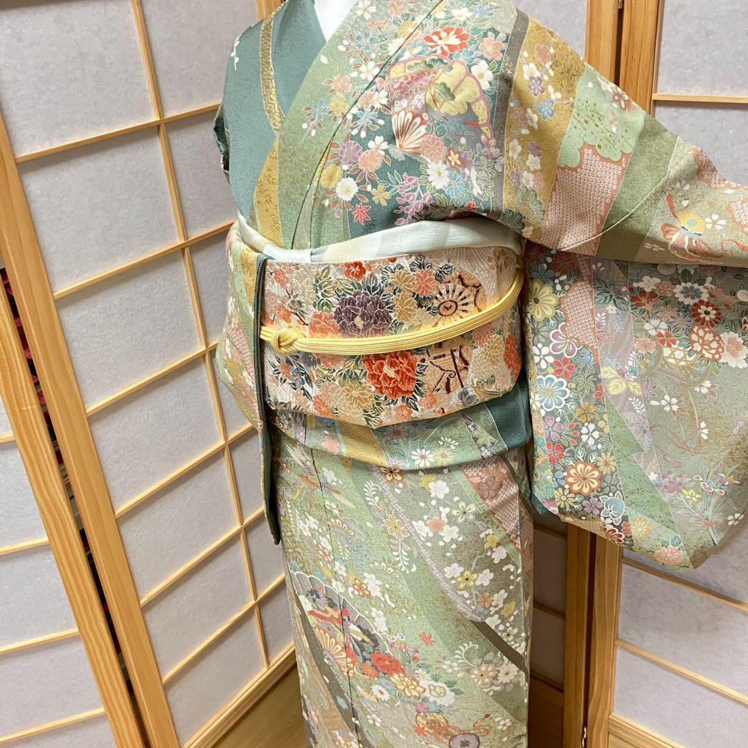 4405# Japanese Kimono Vintage Womens Silk Fabric Robe Kimono only sold