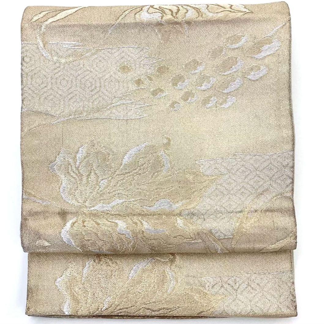 4728# Japanese Vintage Fukuro Obi Belt Kimono Fabric Silk Traditional Untailored