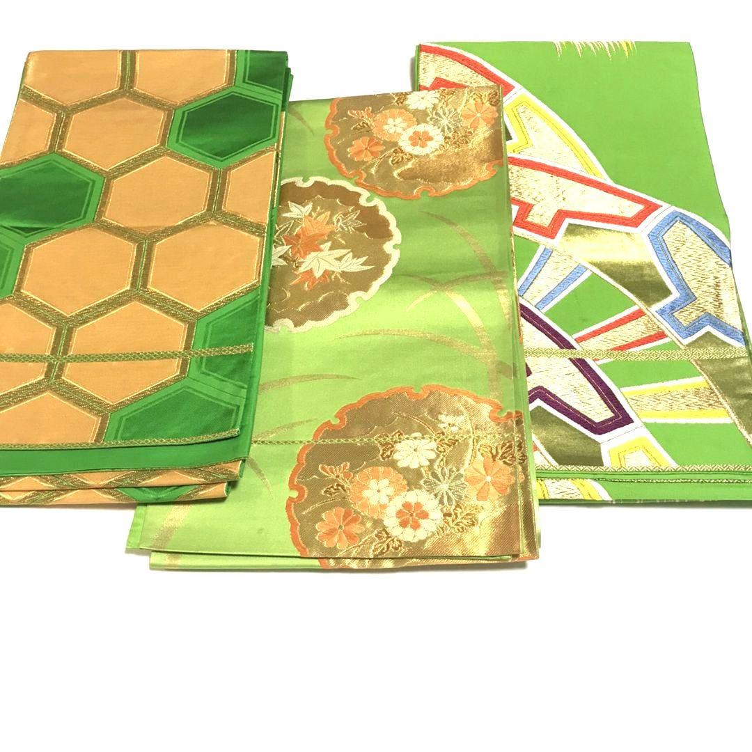 6097# Japanese Vintage Bundle 9pcs Set Bulk Obi Belt Kimono Pure Silk Wholesale