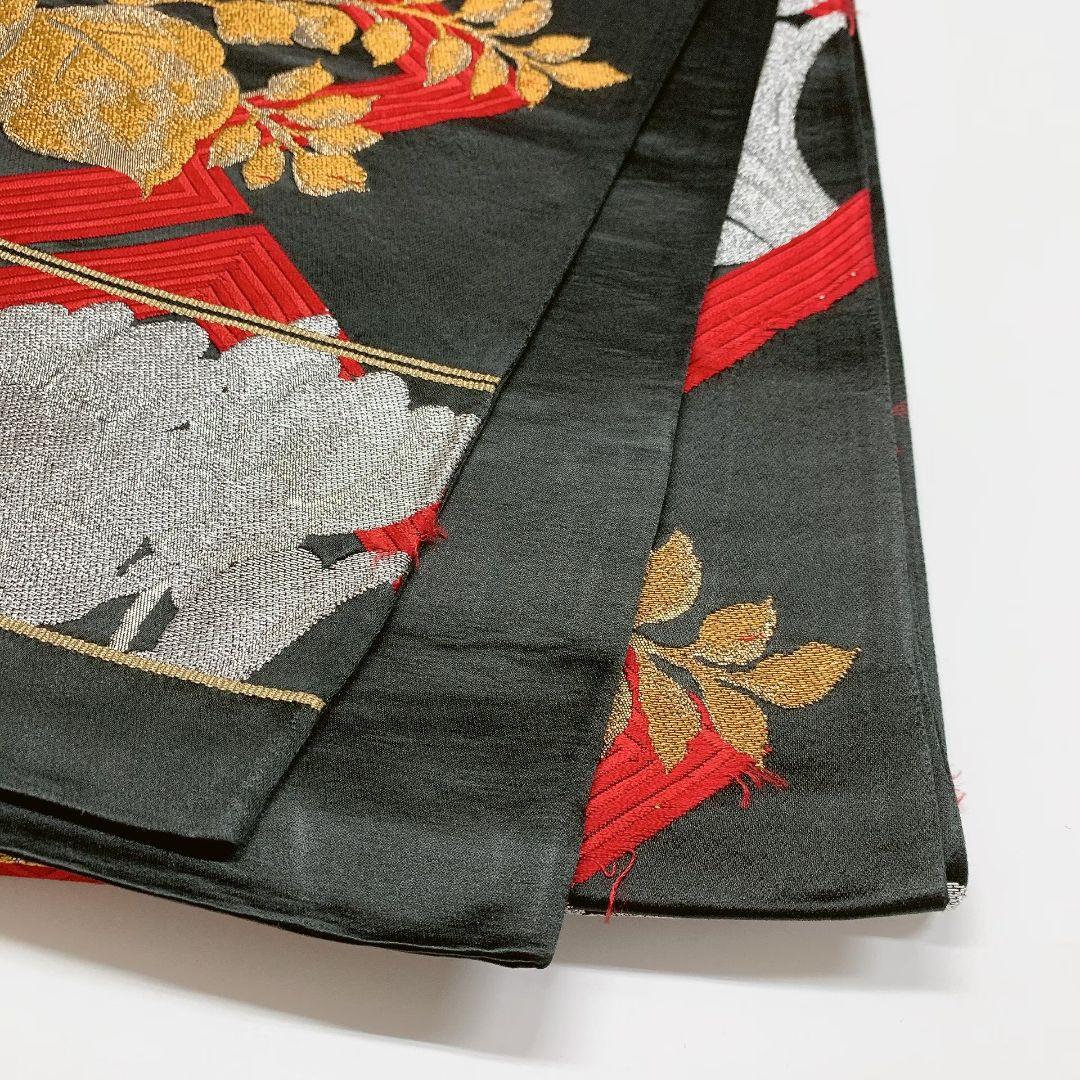4146# Japanese Vintage Fukuro Obi Belt Kimono Fabric Silk Traditional Untailored
