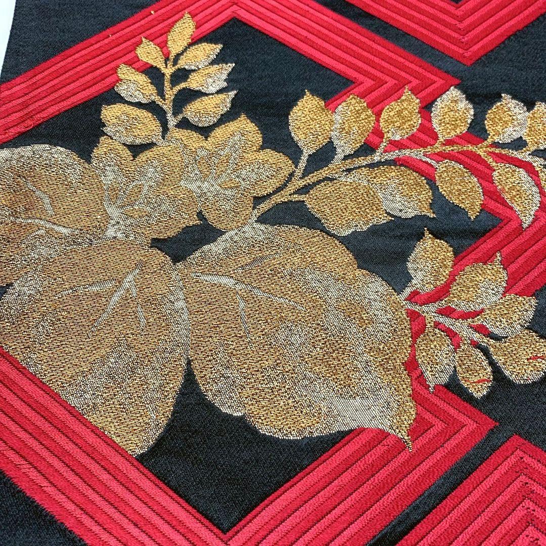 4146# Japanese Vintage Fukuro Obi Belt Kimono Fabric Silk Traditional Untailored