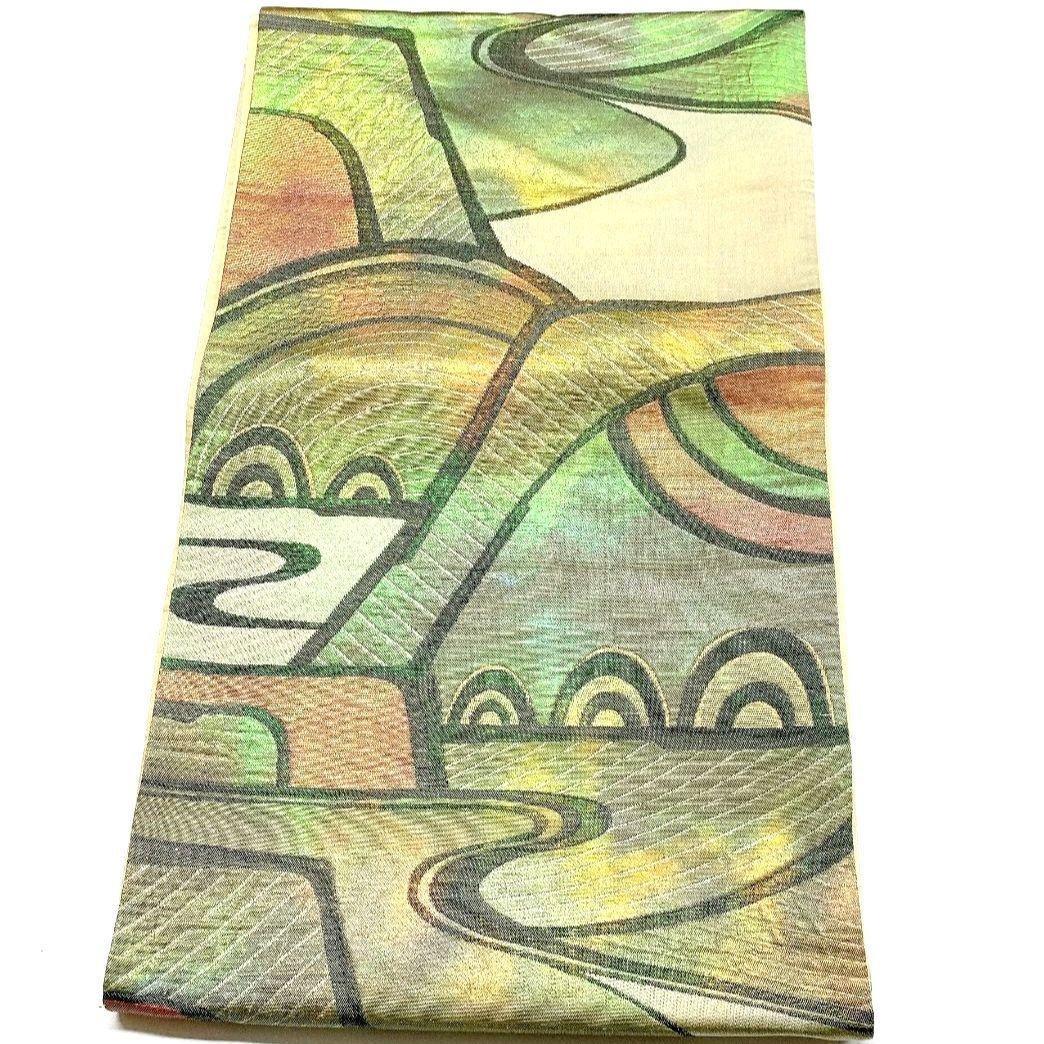4102# Japanese Vintage Fukuro Obi Belt Kimono Fabric Silk Traditional