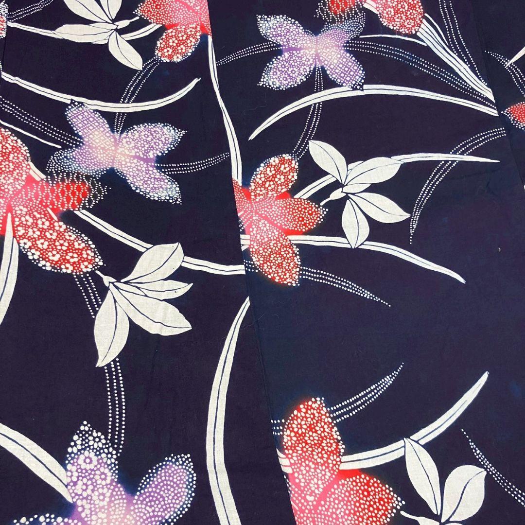 4867# Japanese Yukata Kimono Vintage Cotton Fabric Robe Women's Traditional