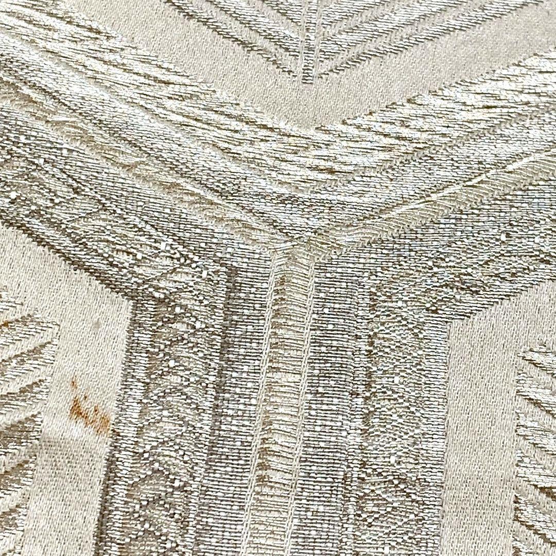 2238# Japanese Vintage Fukuro Obi Belt Kimono Fabric Silk Traditional Silver