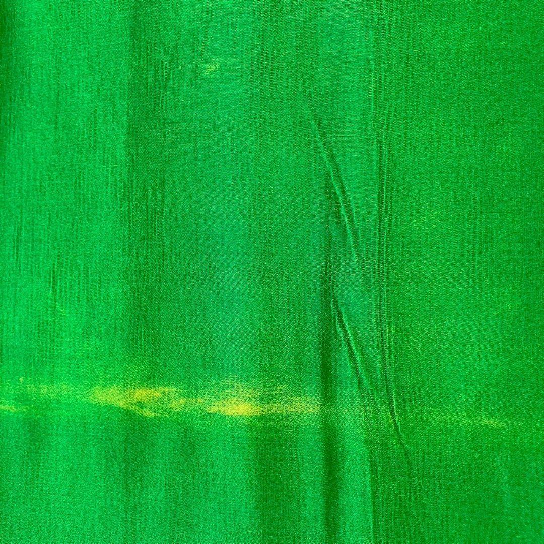 3557# Japanese Vintage Fukuro Obi Belt Kimono Fabric Silk Traditional Green