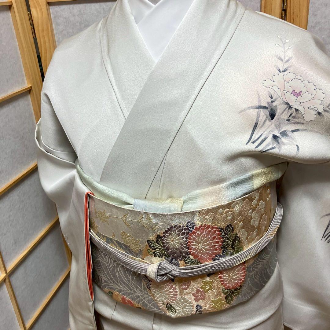 4367# Japanese Kimono Vintage Womens Silk Fabric Robe Kimono only sold Unused