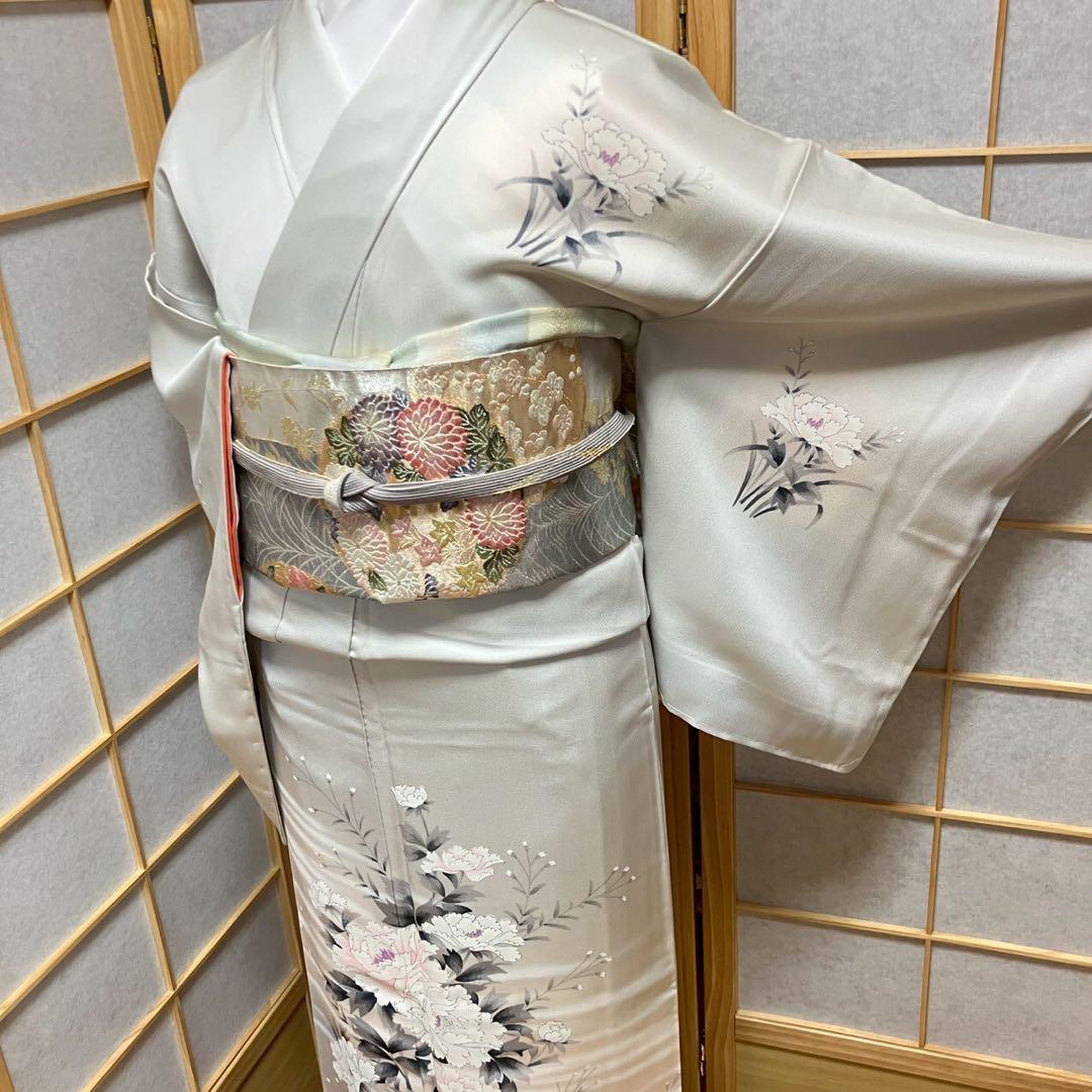 4367# Japanese Kimono Vintage Womens Silk Fabric Robe Kimono only sold Unused