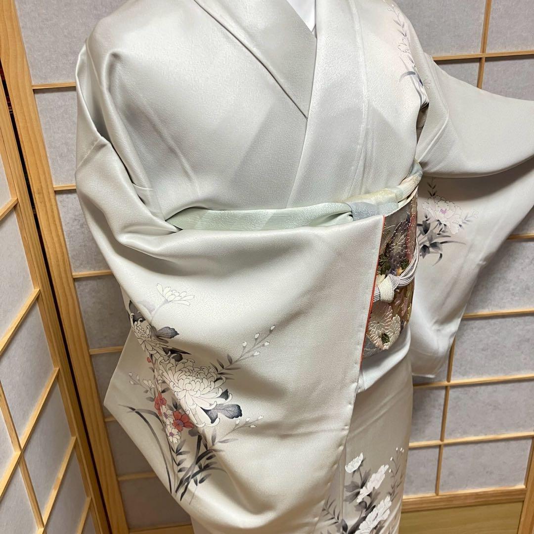 4367# Japanese Kimono Vintage Womens Silk Fabric Robe Kimono only sold Unused