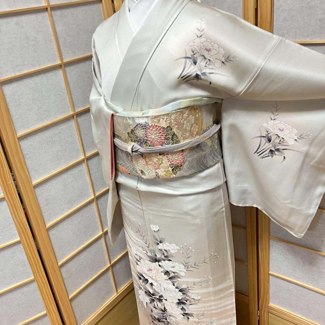 4367# Japanese Kimono Vintage Womens Silk Fabric Robe Kimono only sold Unused