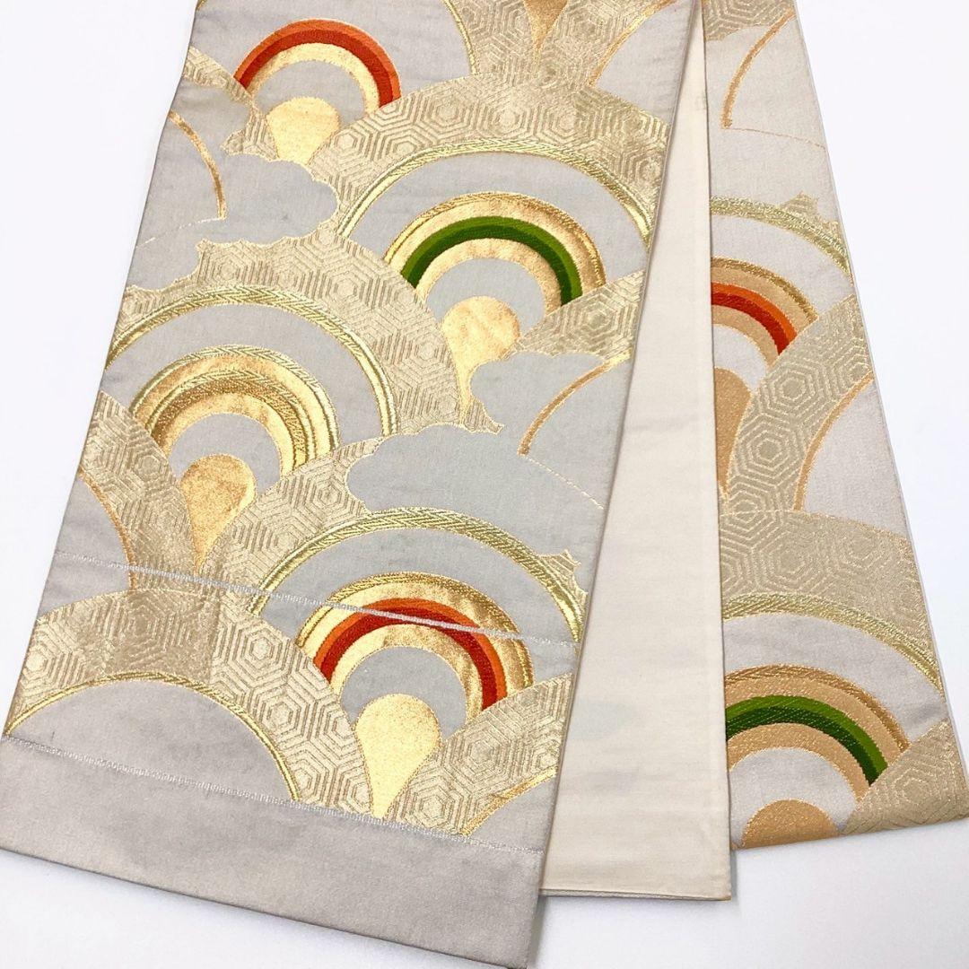 4230# Japanese Vintage Fukuro Obi Belt Kimono Fabric Silk Traditional Embroidery
