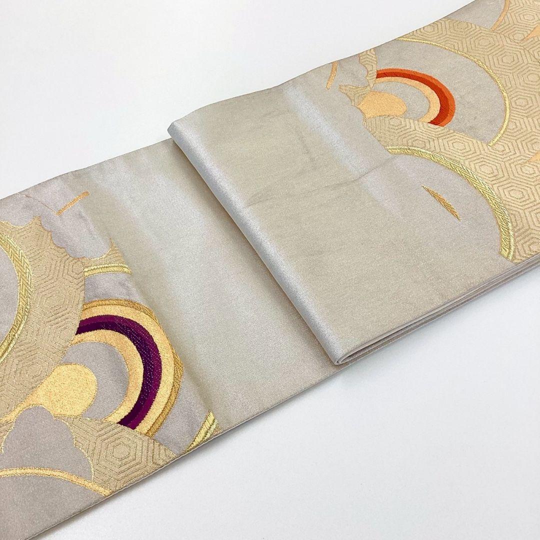 4230# Japanese Vintage Fukuro Obi Belt Kimono Fabric Silk Traditional Embroidery