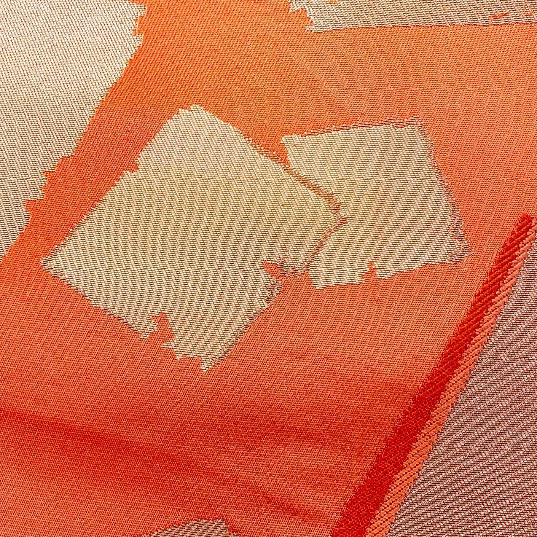 4741# Japanese Vintage Fukuro Obi Belt Kimono Fabric Silk Traditional Orange