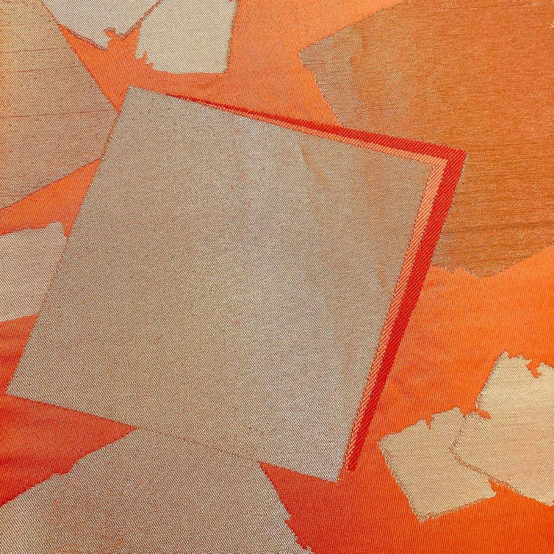 4741# Japanese Vintage Fukuro Obi Belt Kimono Fabric Silk Traditional Orange