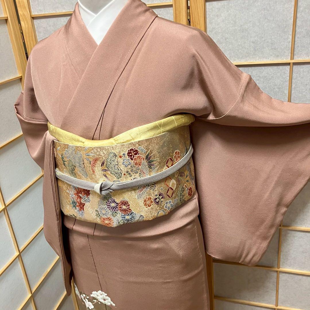 4351# Japanese Tomesode Kimono Vintage Womens Silk Fabric Robe Kimono only sold