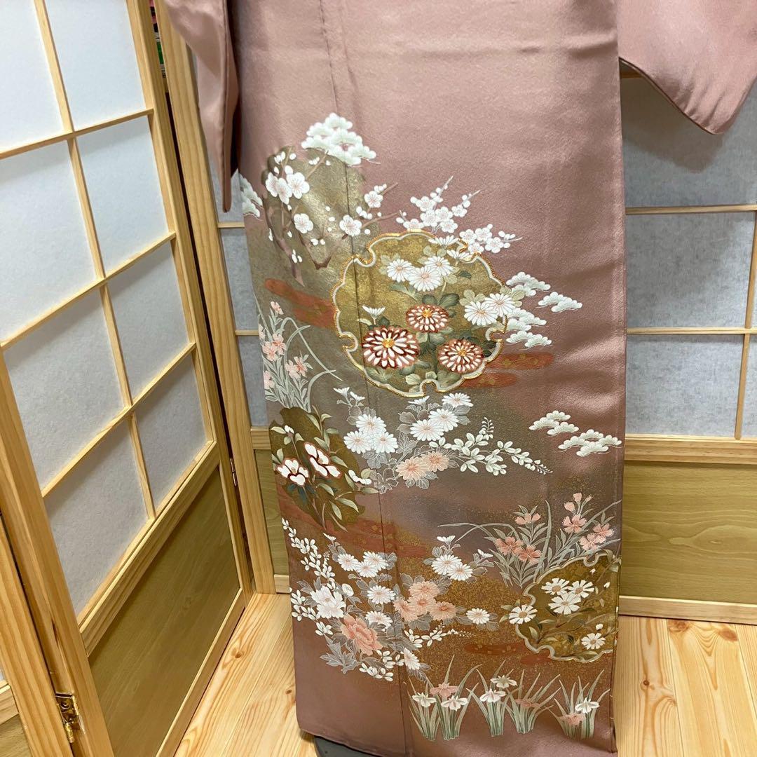 4351# Japanese Tomesode Kimono Vintage Womens Silk Fabric Robe Kimono only sold