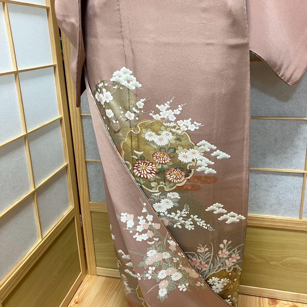 4351# Japanese Tomesode Kimono Vintage Womens Silk Fabric Robe Kimono only sold