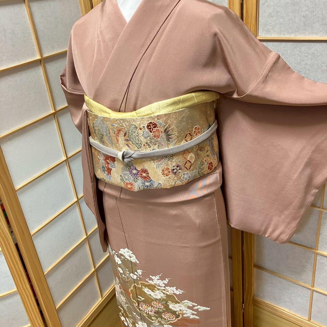 4351# Japanese Tomesode Kimono Vintage Womens Silk Fabric Robe Kimono only sold