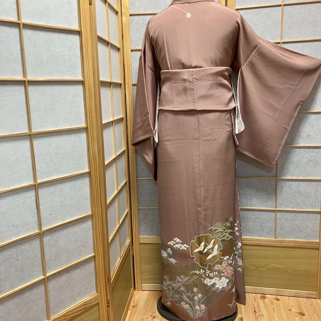 4351# Japanese Tomesode Kimono Vintage Womens Silk Fabric Robe Kimono only sold