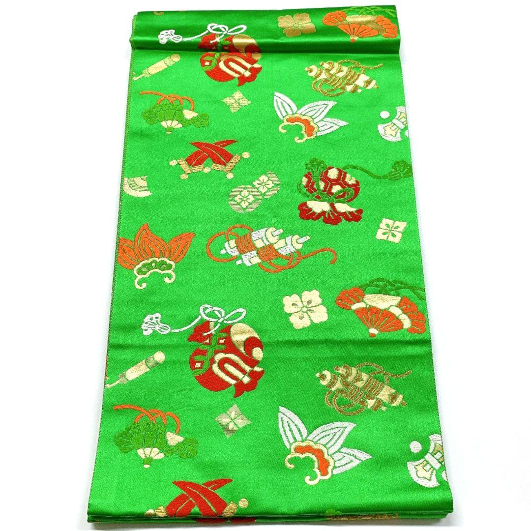 3269# Japanese Vintage Fukuro Obi Belt Kimono Fabric Silk Traditional Embroidery