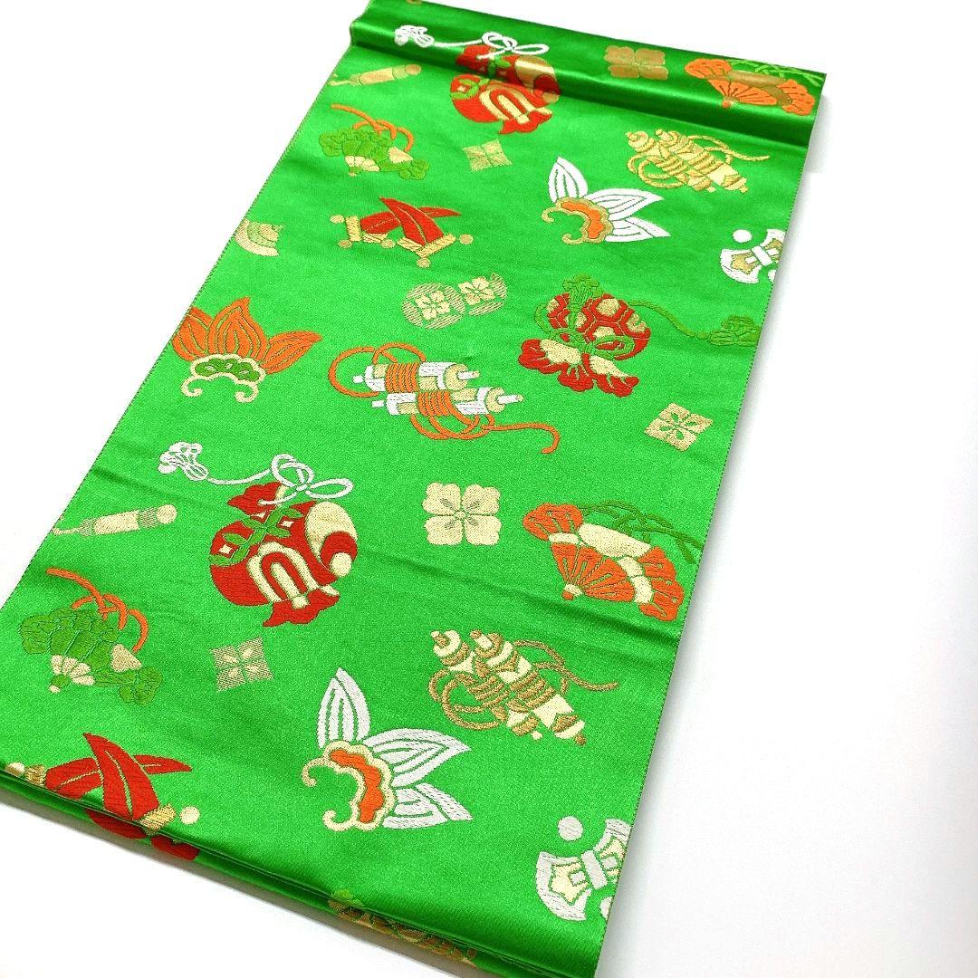 3269# Japanese Vintage Fukuro Obi Belt Kimono Fabric Silk Traditional Embroidery