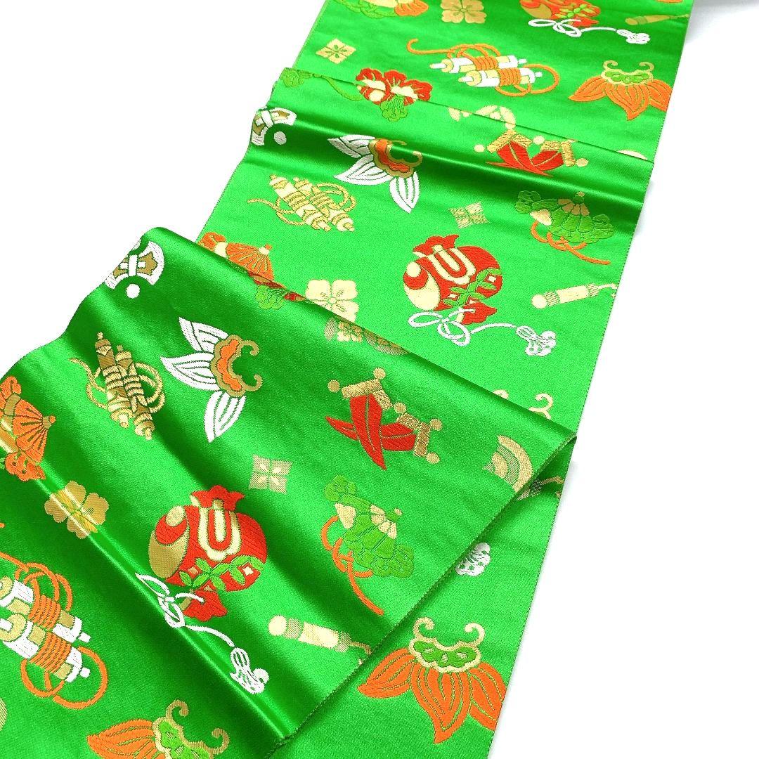 3269# Japanese Vintage Fukuro Obi Belt Kimono Fabric Silk Traditional Embroidery
