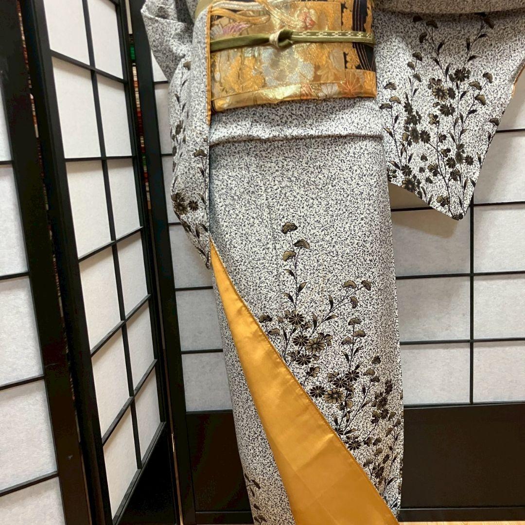 4384# Japanese Kimono Vintage Womens Silk Fabric Robe Kimono only sold