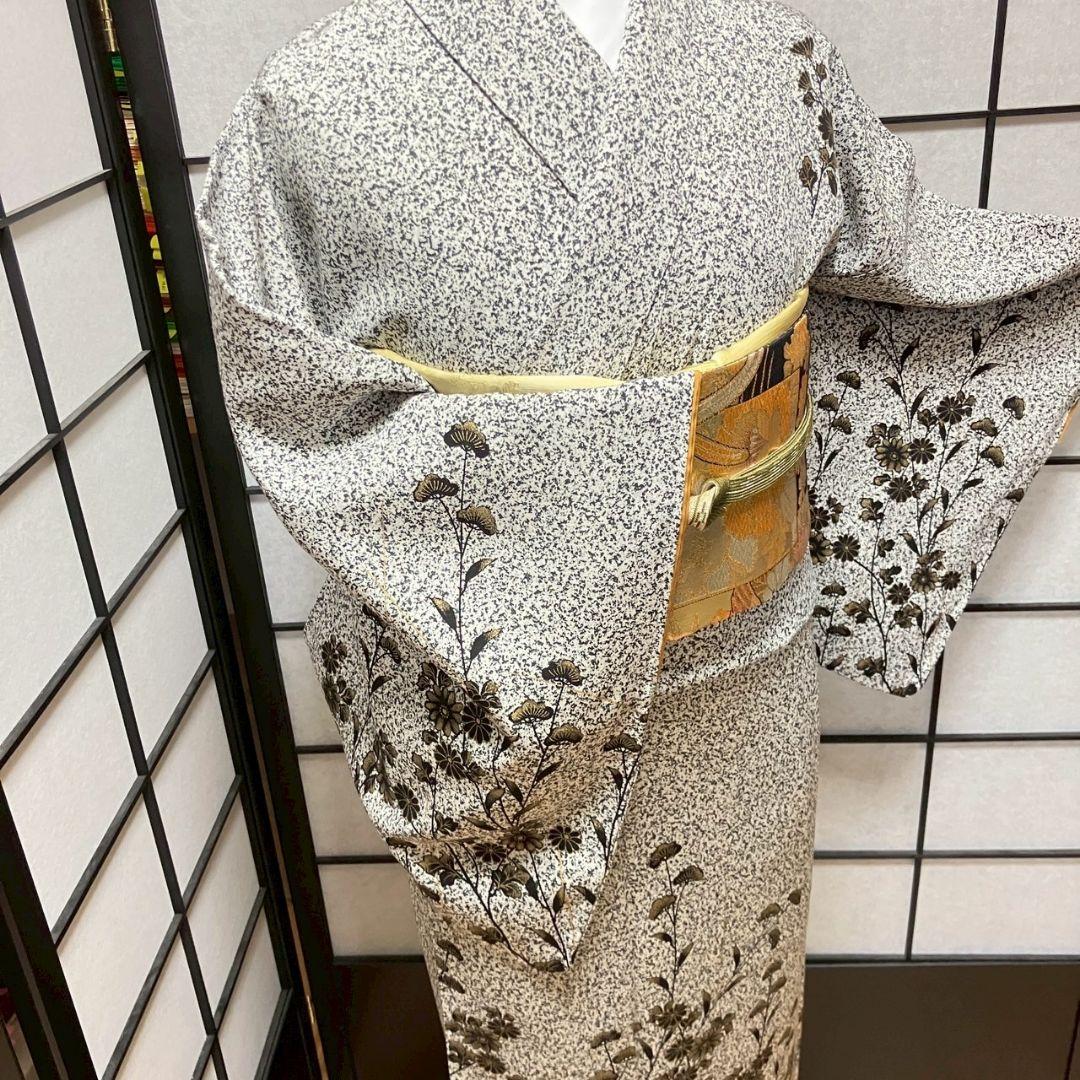 4384# Japanese Kimono Vintage Womens Silk Fabric Robe Kimono only sold