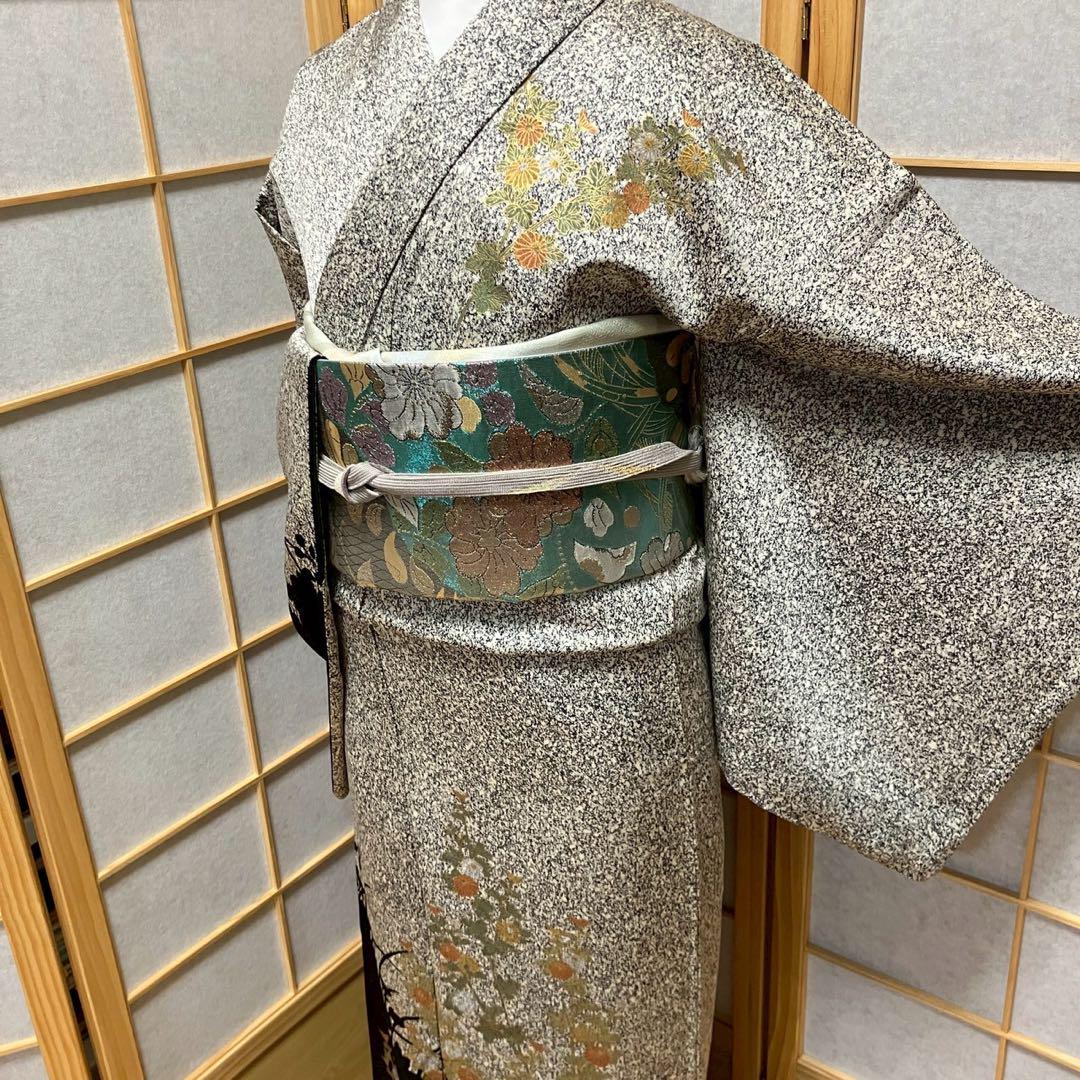 5480# Japanese Kimono Vintage Womens Silk Fabric Robe Kimono only sold
