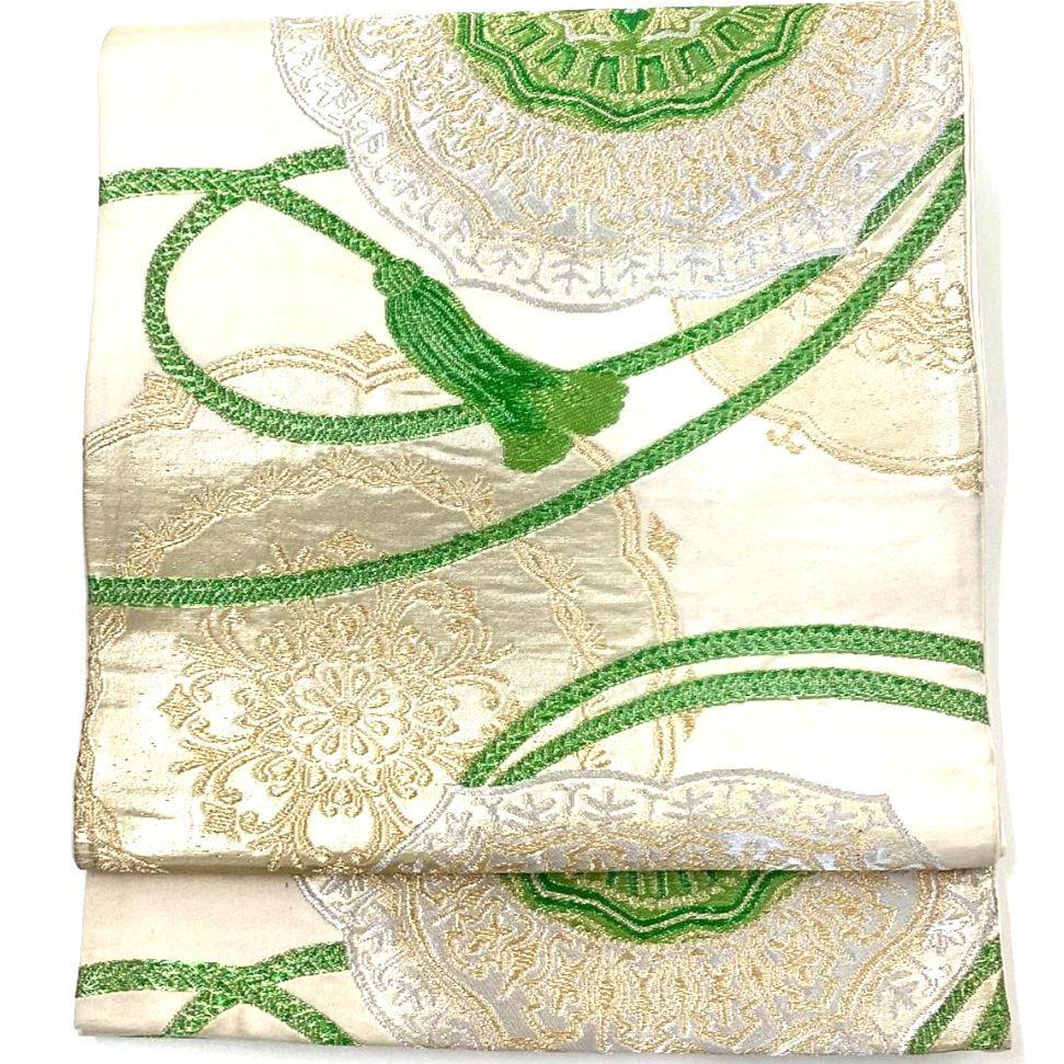 4731# Japanese Vintage Fukuro Obi Belt Kimono Fabric Silk Traditional