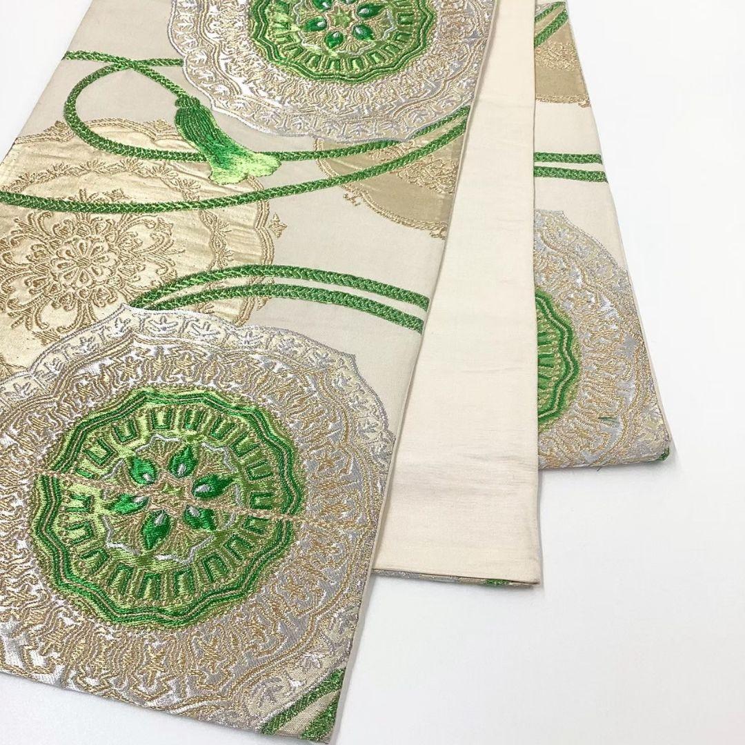 4731# Japanese Vintage Fukuro Obi Belt Kimono Fabric Silk Traditional