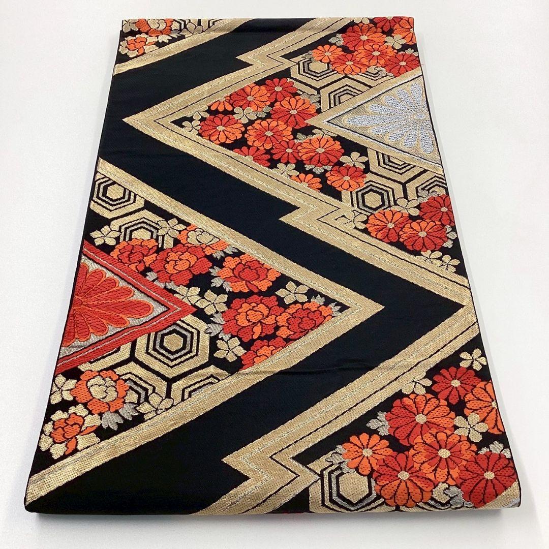 4969# Japanese Vintage Fukuro Obi Belt Kimono Fabric Silk Traditional Untailored