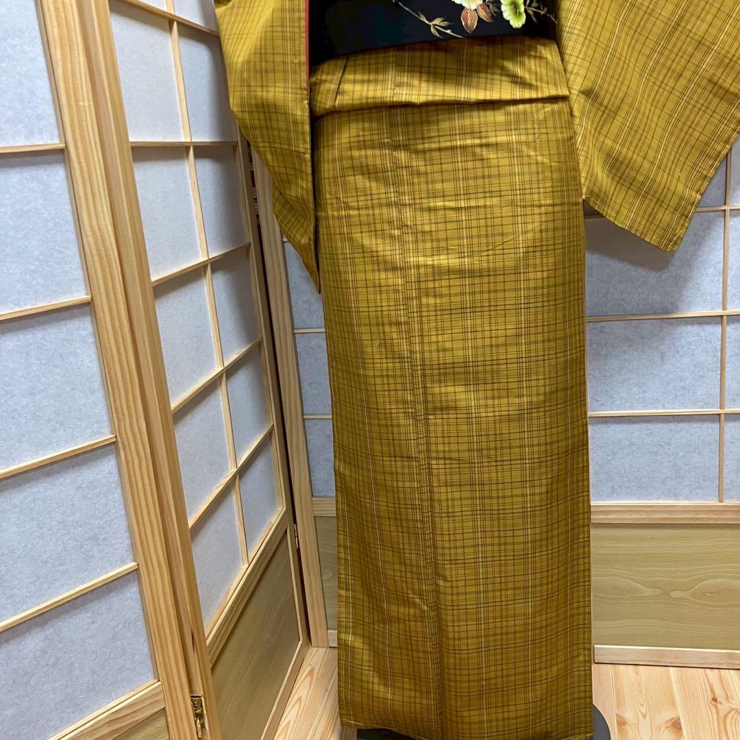 4376# Japanese Kimono Vintage Womens Silk Pongee Fabric Robe Kimono only sold