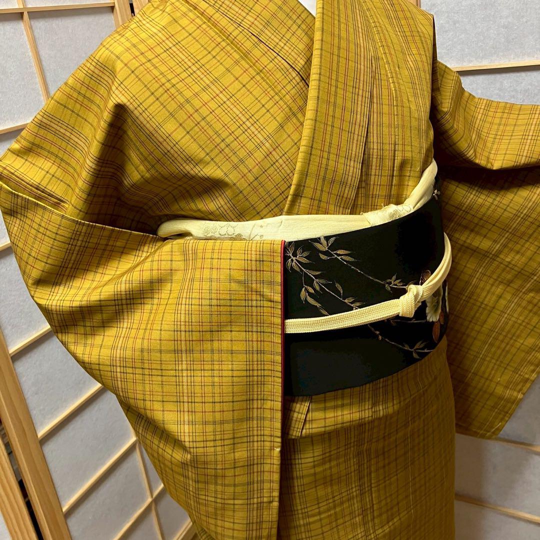 4376# Japanese Kimono Vintage Womens Silk Pongee Fabric Robe Kimono only sold