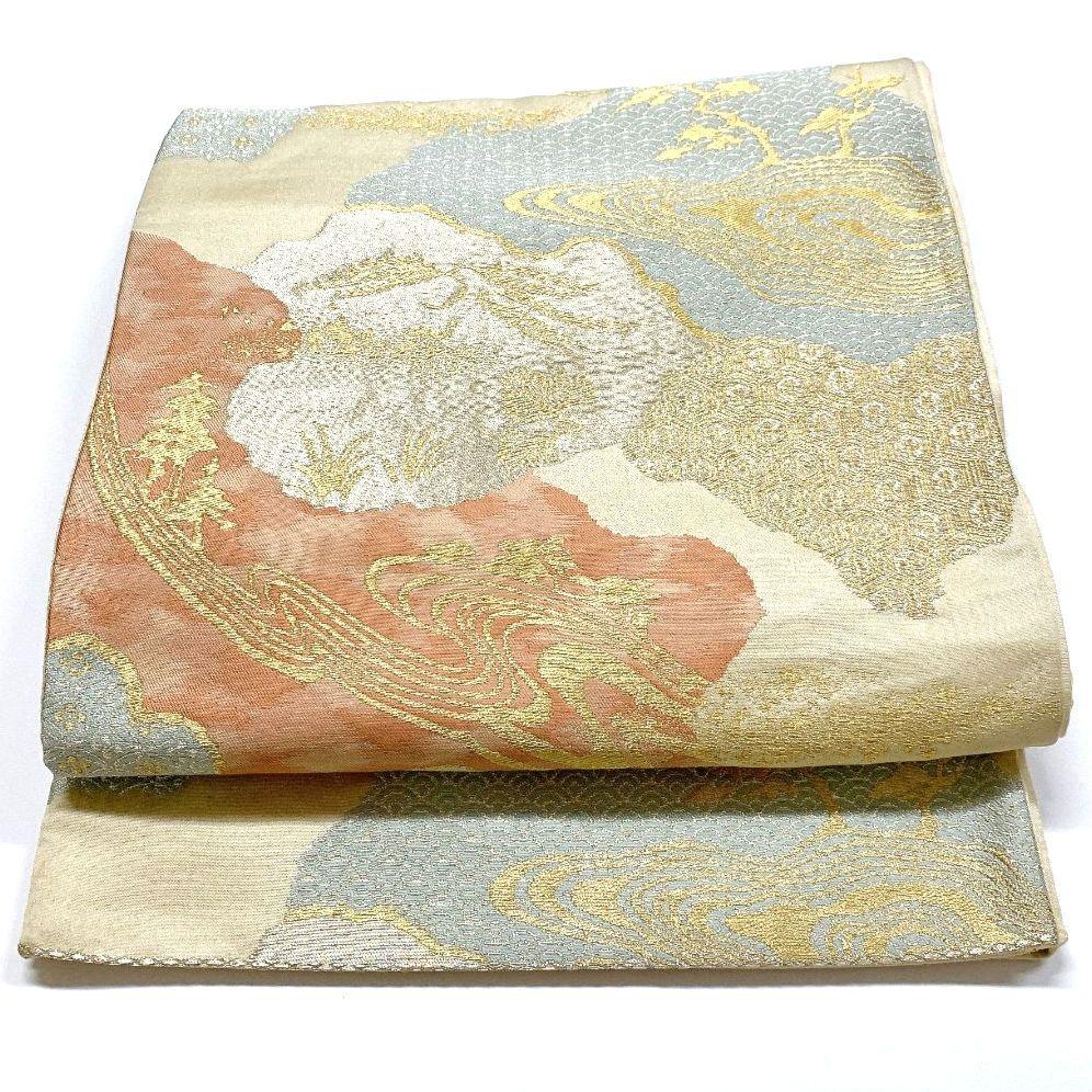 4529# Japanese Vintage Fukuro Obi Belt Kimono Fabric Silk Traditional
