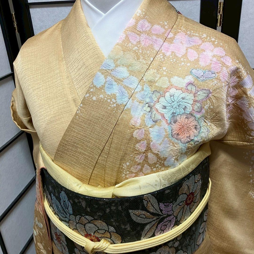 4385# Japanese Kimono Vintage Womens Silk Fabric Robe Kimono only sold Shibori