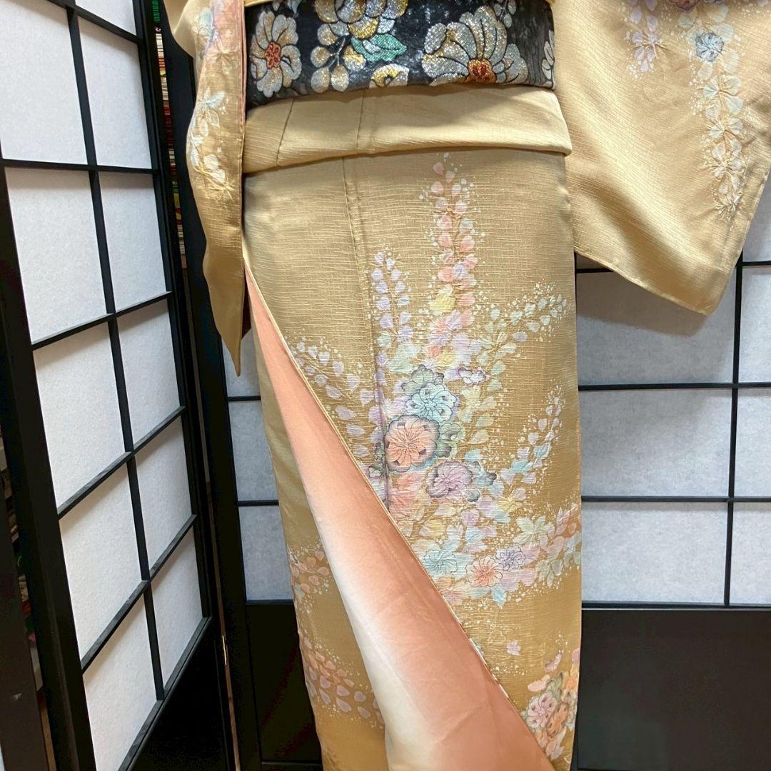 4385# Japanese Kimono Vintage Womens Silk Fabric Robe Kimono only sold Shibori