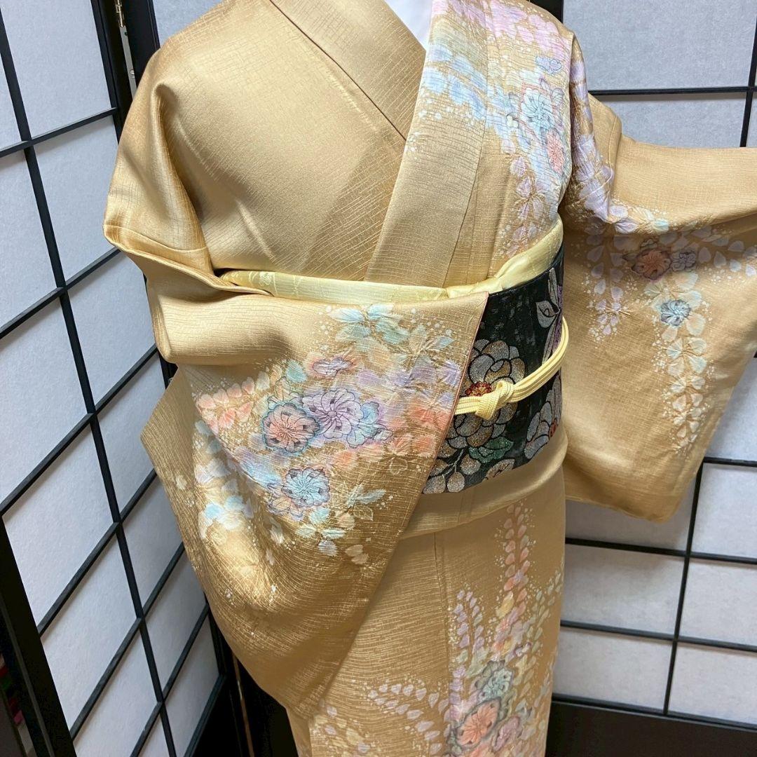 4385# Japanese Kimono Vintage Womens Silk Fabric Robe Kimono only sold Shibori