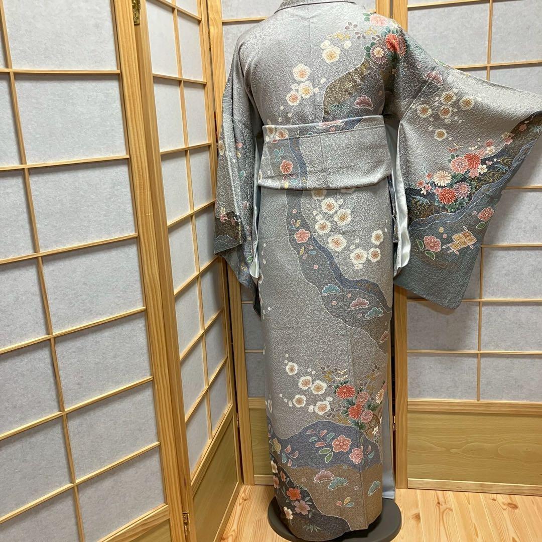 8093# Japanese Kimono Vintage Womens Silk Fabric Robe Kimono only sold