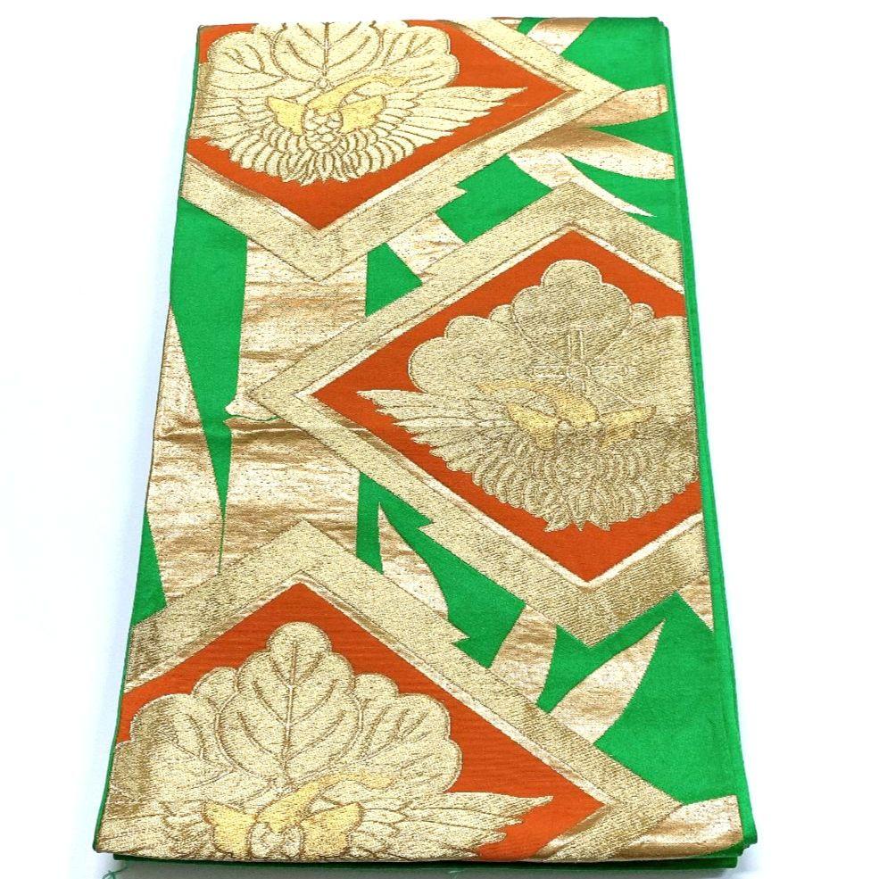 4133# Japanese Vintage Fukuro Obi Belt Kimono Fabric Silk Traditional Untailored