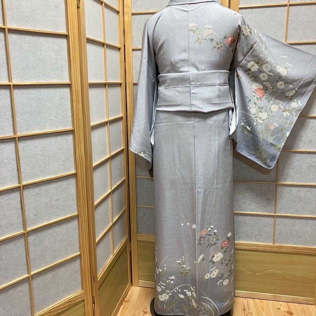 4395# Japanese Kimono Vintage Womens Silk Fabric Robe Kimono only sold Unused