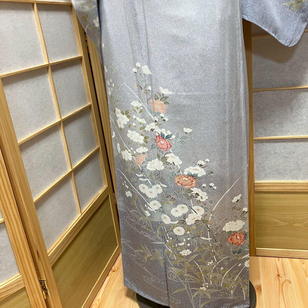 4395# Japanese Kimono Vintage Womens Silk Fabric Robe Kimono only sold Unused