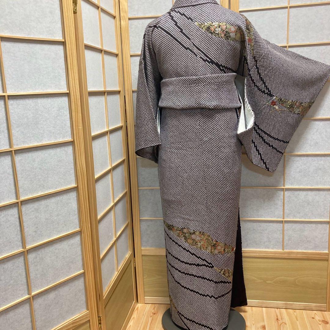 3920# Japanese Kimono Vintage Womens Silk Fabric Robe Kimono only sold Shibori