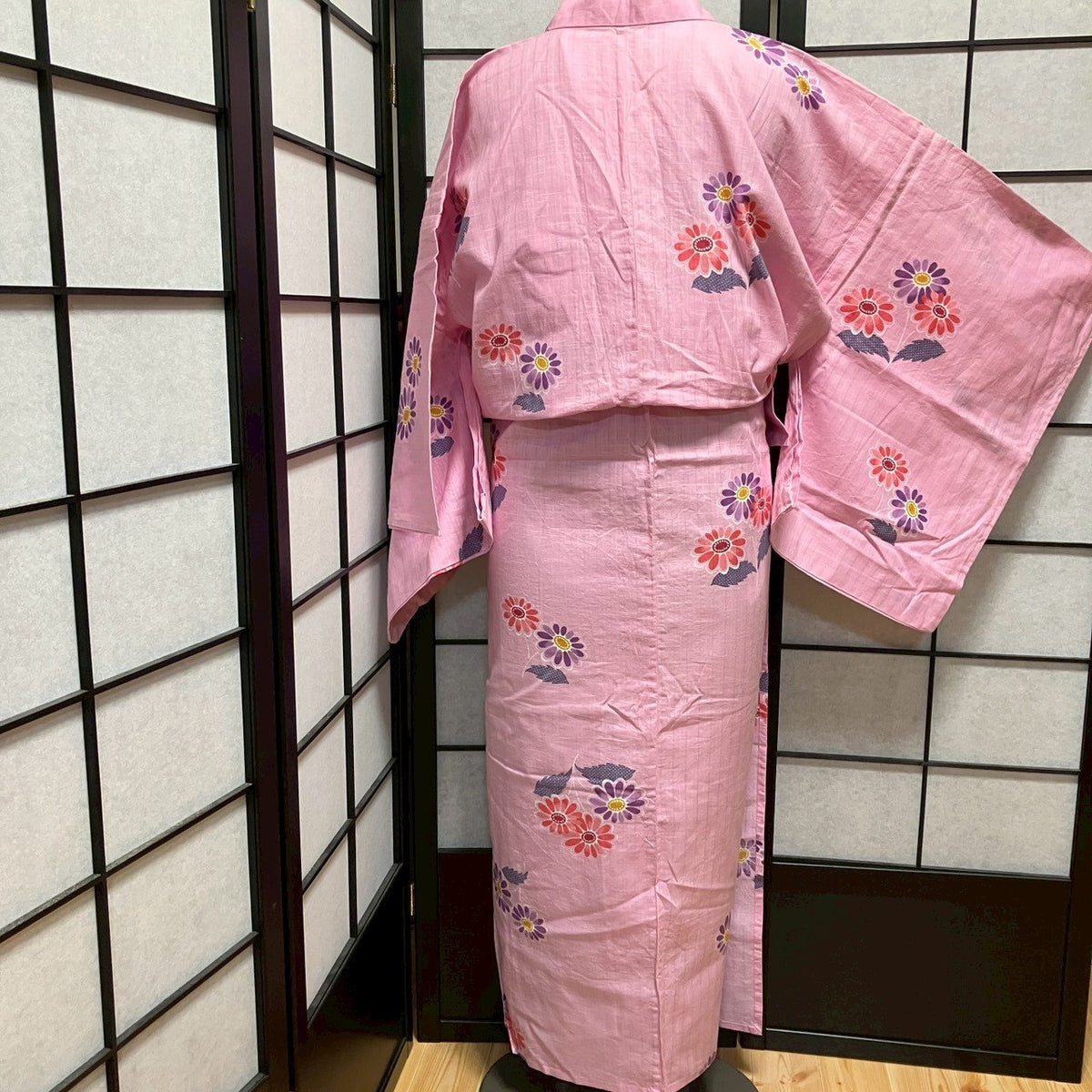 9121# Japanese Yukata Womens Vintage Fabric Cotton Robe Kimono Traditional