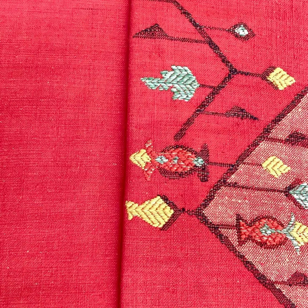 5711# Japanese Vintage Nagoya Obi Belt Kimono Pongee Fabric Silk Traditional